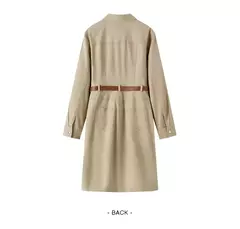 Imagen de Vestido Semir para mujer, solapa con abertura, Vintage, primavera 2025, nuevo vestido de trabajo que se acepta la cintura