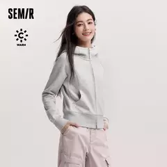 Semir abrigo mujer manga corta raglán Petite moda 2024 nueva chaqueta con capucha ajustada de lana de invierno Casual - Eleganzie