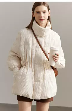 AMII-abrigo acolchado minimalista de plumón de pato para mujer, ropa de abrigo cálida con solapa y cuello levantado ligero, chaquetas nuevas de invierno 2025 12344052 - tienda en línea