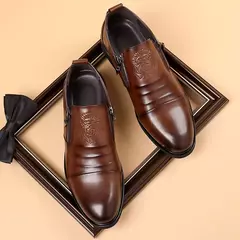 Zapatos de vestir con cremallera y cabeza de león Retro de lujo para hombre, mocasines de negocios para oficina, zapatos de boda para fiesta de alta calidad, nuevo estilo en internet