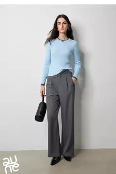 TOYOUTH-suéter de punto de lana para mujer, Jersey falso de dos piezas de Color contrastante, ajustado, otoño e invierno, 2024 - Eleganzie