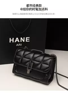 Bolso cuadrado clásico acolchado con detalle, bolso de hombro con solapa de color sólido, bolso con cadena que combina con todo - Eleganzie
