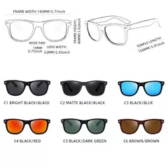 Gafas de sol polarizadas cuadradas clásicas para hombres y mujeres, gafas de sol negras Retro, gafas de sol antideslumbrantes para conducir, moda de verano para hombres y mujeres - buy online
