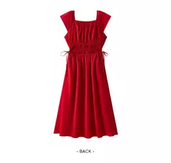 Vestido Semir para mujer, vestido de longitud media con hombros descubiertos y manga aleteada, ajustado a la cintura, novedad de verano de 2025