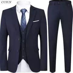 Traje de hombre Blazers para boda 3 piezas 2 conjuntos elegantes chaquetas de lujo de alta calidad chaleco pantalones 2024 abrigos formales traje clásico - online store