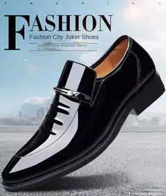 Zapatos de charol para hombre, zapatos de negocios, mocasines informales con punta estrecha, zapatos de lujo para fiesta y boda de talla grande