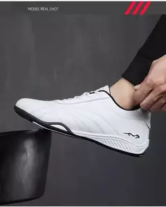 2025 zapatos casuales versátiles para hombres, zapatillas suaves y transpirables, zapatos planos antideslizantes resistentes al desgaste, zapatos de cuero de diseñador de marca Tenis - Eleganzie
