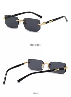 Imagen de Gafas de sol sin montura a la moda para hombres y mujeres, gafas de sol sin marco populares, gafas de sol clásicas para hombre y mujer, gafas de sol cuadradas pequeñas para viajar en verano
