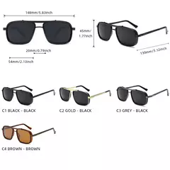 Gafas de sol rectangulares de lujo para hombre, gafas de sol Retro de Metal Steam Punk, gafas clásicas para conducir al aire libre, gafas de verano - tienda en línea