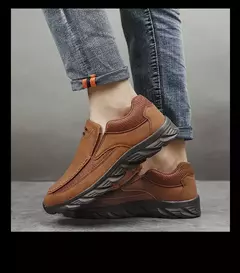 Zapatos informales de cuero para hombre, mocasines transpirables, zapatillas de deporte para hombre, calzado plano de cuero cómodo, zapatillas de deporte para hombre 2024 - comprar en línea