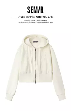 Semir-Chaqueta corta con capucha para mujer, abrigo holgado con bordado elegante, flor de ciruelo, novedad de otoño, 2024 en internet