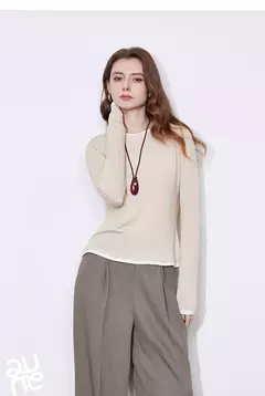 TOYOUTH-Camiseta de manga larga para mujer, Tops versátiles de dos piezas falsos con empalme contrastante de Lyocell, primavera 2025 - Eleganzie