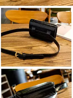 Riñonera de moda para mujer, Bolso pequeño de cuero PU con patrón de cocodrilo multifuncional, bolso cruzado diagonal deportivo informal