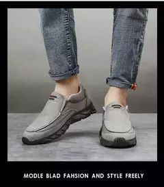 Zapatos informales de cuero para hombre, mocasines transpirables, zapatillas de deporte para hombre, calzado plano de cuero cómodo, zapatillas de deporte para hombre 2024 - Eleganzie