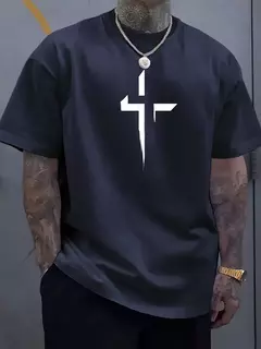 Camiseta de manga corta con cuello redondo para hombre, 100% de algodón puro, informal, holgada, de talla grande, con estampado creativo cruzado, deportiva, cómoda, de verano on internet