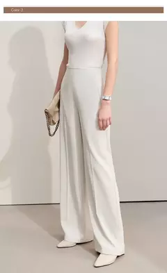 Amii Minimalism 2024, novedad de verano, pantalones de pierna ancha para mujer, pantalones casuales básicos rectos, pantalones lisos de longitud completa para mujer 12412006