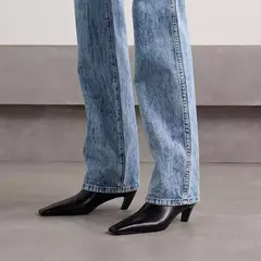 QUTAA-Botines de piel auténtica con tacón cónico para mujer, botas de tacón alto de Metal con punta cuadrada, talla 34-39, para otoño e invierno, 2025 on internet