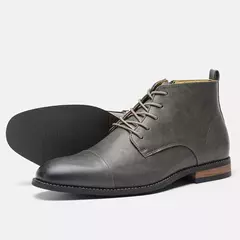 Botas cómodas de cuero al tobillo para hombres Botas para hombres Marca de moda