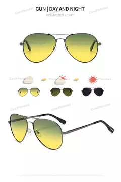 Gafas de sol fotocromáticas polarizadas para hombre, gafas de visión nocturna diurna de aviación para conducir, gafas Anti-UV, gafas de sol masculinas - comprar en línea