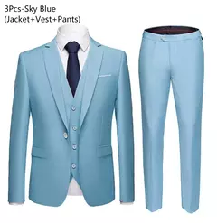 Traje elegante para hombre para boda, 3 piezas, 2 conjuntos, chaquetas, chaleco, pantalones, Blazers, abrigos formales de negocios para novio, disfraz 2025 - comprar en línea