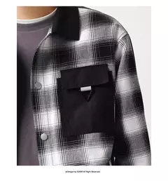 Image of Semir prendas de vestir exteriores para hombre 2024 primavera nuevo Patchwork contraste Color a cuadros Top desmontable con capucha de moda