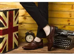 Zapatos Oxford elegantes y elegantes, zapatos de hombre de talla grande, zapatos de vestir para hombre, mocasines de vestir de cuero para hombre, zapatos sin cordones para hombre