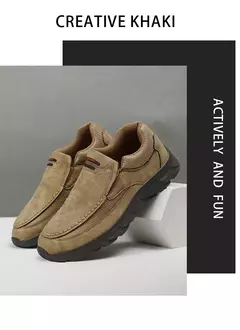 Zapatos informales de cuero para hombre, mocasines transpirables, zapatillas de deporte para hombre, calzado plano de cuero cómodo, zapatillas de deporte para hombre 2024