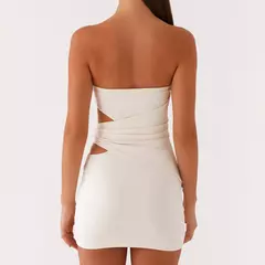 Vestido Sexy sin tirantes para mujer, vestido Bandeau ajustado, minivestido ajustado con tubo calado liso y elegante para fiesta y discoteca - comprar en línea