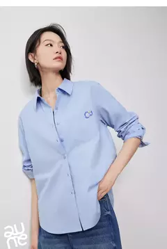 TOYOUTH-Blusa para mujer, camisa de otoño 2024, nueva pintura al óleo multicolor, cuello vuelto, camisa bordada de manga larga, Tops blancos en internet