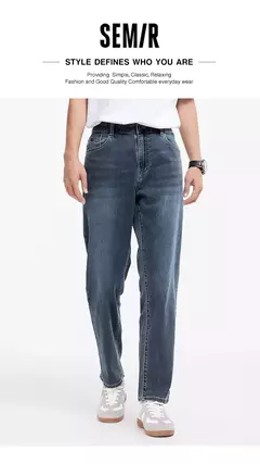 Semir Denim Pants Men 2025 Verano Nuevos pantalones largos clásicos retro de pierna recta