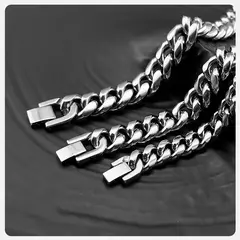 Vnox-pulsera de cadena cubana para hombre y mujer, brazalete de eslabones Curb de acero inoxidable sólido, joyería de 6/8/10/12mm