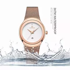 Reloj NAVIFORCE, relojes de cuarzo a la moda para mujer, reloj de pulsera resistente al agua de acero inoxidable para mujer, reloj Simple para chica, reloj femenino - comprar en línea