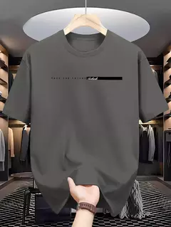 Camiseta holgada informal para hombre, camisa de manga corta con cuello redondo y estampado de letras grandes, 100% algodón, estilo Unisex
