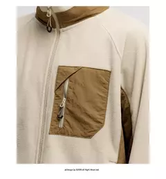 Semir-Chaqueta de forro Polar antiestática para hombre, abrigo peludo suelto, Patchwork en contraste, estilo exterior, invierno, 2024