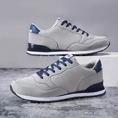 Image of Nuevas de cuero, zapatos para correr para hombre, zapatillas Unisex cálidas de invierno, zapatos ligeros para caminar para mujer, zapatos deportivos de plantilla suave con cordones 37-47