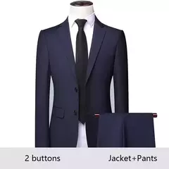 Traje de hombre para boda, 3 piezas, 2 conjuntos, Blazers, chaquetas elegantes, chaleco, pantalones, abrigos de negocios de lujo, Formal coreano de alta calidad 2024 - comprar en línea