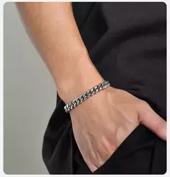 Vnox-pulsera de cadena cubana para hombre y mujer, brazalete de eslabones Curb de acero inoxidable sólido, joyería de 6/8/10/12mm - tienda en línea