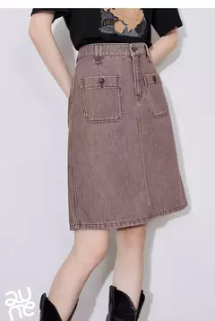 TOYOUTH falda de mujer 2025 primavera nuevo estilo americano High Street una línea hasta la rodilla ropa de trabajo falda vaquera en internet