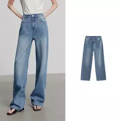 TOYOUTH-pantalones vaqueros de mezclilla para mujer, pantalón de pierna ancha, versátil, bordado, a la moda, primavera 2025 - comprar en línea