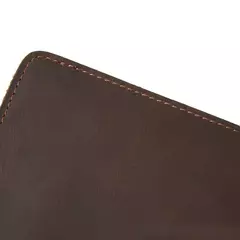 Cartera de cuero genuino de vaca para hombre, monedero pequeño plegable Horizontal hecho a mano, diseño Simple, 100% - tienda en línea