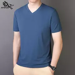 Camiseta de seda de hielo para hombre, camisa de manga corta elástica para Fitness, informal, secado rápido, 6XL, 7XL, 8XL, novedad de verano, 2309