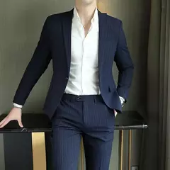 2023Boutique de gama alta nuevos hombres (traje + pantalones) vestido de fiesta de boda británico moda informal de negocios tendencia guapo conjunto de dos piezas on internet