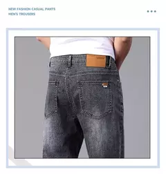Pantalones vaqueros nuevos para hombre en primavera y verano 2025, algodón elástico de alta calidad, tubo recto suelto, pantalones elásticos de algodón a la moda 28-40 - Eleganzie