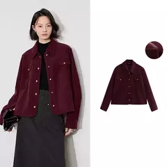 TOYOUTH-Chaqueta de pana para mujer, abrigo de invierno de manga larga con cuello tipo Polo, prendas de vestir gruesas de felpa con botones de Metal, 2024 - comprar en línea