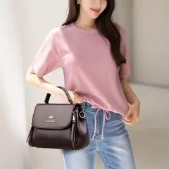 Bolsos con asa superior de cuero suave para mujer, bolsas de mensajero de hombro de diseño lujoso, bolsos y monederos de alta calidad, bolso principal para ir al trabajo - tienda en línea