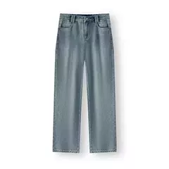 Semir Jeans Mujer 2024 Nuevo estilo de invierno con forro polar Pantalones hasta el suelo Pantalones de pierna ancha estilo Hong Kong - tienda en línea