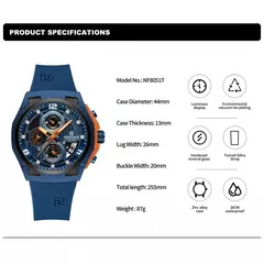 NAVIFORCE, reloj Original de lujo de alta calidad para hombre, correa de silicona, reloj de pulsera de cuarzo resistente al agua para hombre, reloj deportivo, reloj Masculino - online store