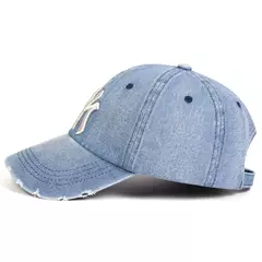 Gorras de béisbol de mezclilla con agujero bordado de letras Unisex primavera otoño sombreros casuales ajustables al aire libre sombrero de protección solar