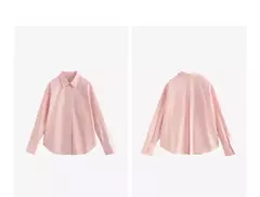 Imagen de TOYOUTH-Blusa de manga larga para mujer, camisa bordada con cuello tipo Polo, ropa de trabajo informal para oficina, Otoño, 2024