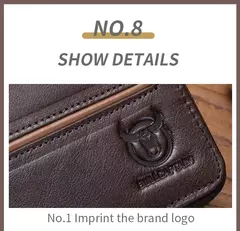 Cartera Bullcaptain retro RFID con cremallera y compartimento para hombre, tarjetero RFID, mini cartera de cuero antirrobo para hombre - Eleganzie